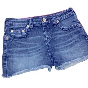 True Religion girls denim cutoff Joey shorts size 12